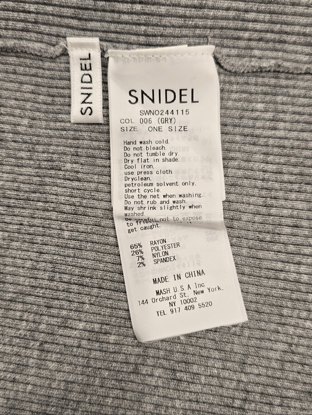 SNIDEL Knit Gray Ribbed Mock Neck OS - Picture 3 of 6